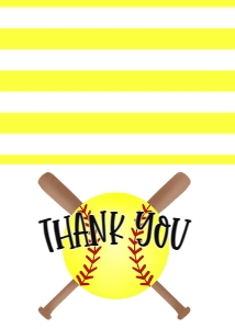 Birthday Softball Bat X Thank you: Birthday Softball Bat End of Season