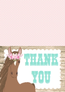 Birthday Horse Pink Dot Thank You: Birthday Horse Pink Dot