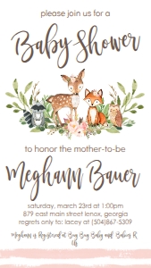 Baby Shower Woodland Animal Greenery Invitation NO SPD Text Invite: Baby Shower Woodland Animal Greenery Invitation 547480353