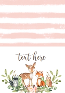 Baby Shower Woodland Animal Greenery Invitation NO SPD Food Tent: Baby Shower Woodland Animal Greenery Invitation 547480353