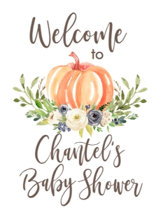 BSS Pumpkin Blue Greenery Welcome Sign 8x10: BSS Pumpkin Blue Greenery Welcome Sign 18x24