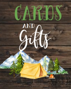 Baby Shower Adventure Mountain Camping Cards and Gifts Sign 8x10: Baby Shower Adventure Mountain Camping Welcome Sign