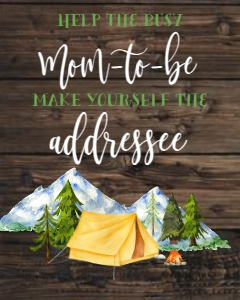 Baby Shower Adventure Mountain Camping Addressee Sign 8x10: Baby Shower Adventure Mountain Camping Welcome Sign
