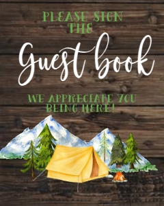 Baby Shower Adventure Mountain Camping Guest book Sign 8x10: Baby Shower Adventure Mountain Camping Welcome Sign