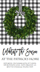 Christmas Celebrate Wreath Invitation Text Invite: Christmas Celebrate Wreath Invitation