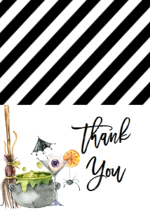 Halloween Witch Boos and Brews Broom 2 Thank You: Halloween Witch Boos and Brews Broom 2 Invite