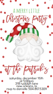 Christmas Party Santa Text Invite: Christmas Party Santa Invitation
