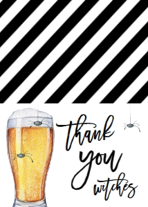 Halloween Boos and Brews Beer Thank You: Halloween Boos and Brews Beer Invite