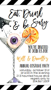 Halloween Eat Drink & Be Scary Text Invite: Halloween Eat Drink & Be Scary Invite