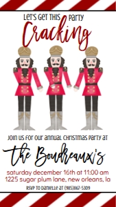 Christmas Nutcracker Floss Party Text Invite: Christmas Nutcracker Floss Party Invitation