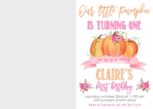 Birthday Our Little Pumpkin Fall Photo Invite: Birthday Our Little Pumpkin Fall