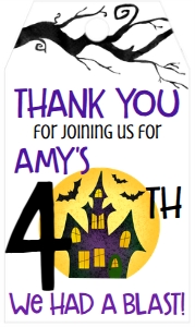 Halloween 40th Costume Party Favor Tag: Halloween 40th Costume Party