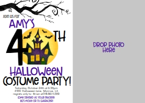 Halloween 40th Costume Party Photo Invite: Halloween 40th Costume Party