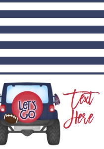 Birthday Football Jeep Navy Red Food Tent: Birthday Football Jeep Navy Red