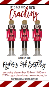 Birthday Christmas Nutcracker Text Invite: Birthday Christmas Nutcracker Invitation