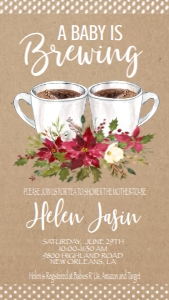 Baby Shower Christmas Brewing Text Invite: Baby Shower Christmas Brewing Invitation