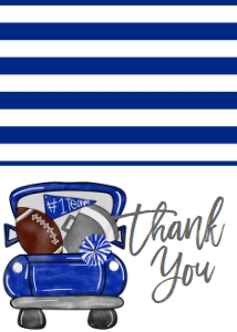 Birthday Football Truck Blue Grey Thank You: Birthday Football Truck Blue Grey