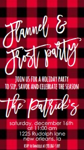 Christmas Party Frost and Flannel Text Invite: Christmas Party Frost and Flannel Invitation