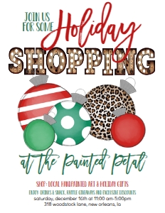 Christmas Holiday Shopping Multi Ornament RG Marquee Flyer: Christmas Holiday Shopping Multi Ornament RG Marquee Invitation