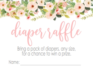 Baby Shower Pink Frame Farm Animals Diaper Raffle: Baby Shower Pink Frame Farm Animals