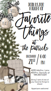 Christmas Favorite Things Holiday Party Text Invite: Christmas Favorite Things Holiday Party Invite
