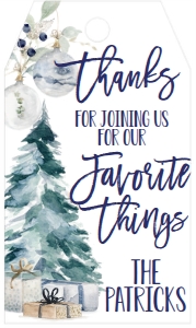 Christmas Favorite Things Holiday Party Blues Favor Tag: Christmas Favorite Things Holiday Party Invite Blues