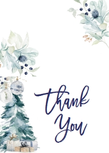 Christmas Favorite Things Holiday Party Blues Thank You: Christmas Favorite Things Holiday Party Invite Blues
