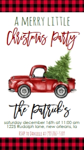 Christmas Party Red Truck Text Invite: Christmas Party Red Truck Invitation