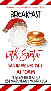 Christmas Breakfast with Santa Invitation I+O Text Invite: Christmas Breakfast with Santa Invitation I+O