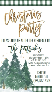 Christmas Party 3 Tree Text Invite: Christmas Party 3 Tree Invite