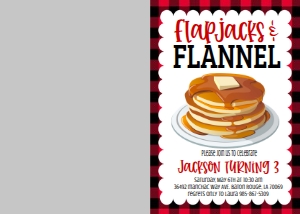 Birthday Flapjack Flannel Photo Invite: Birthday Flapjack Flannel