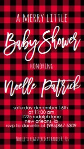 Baby Shower Christmas Plaid Text Invite: Baby Shower Christmas Plaid Invitation 556030686