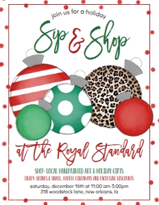 Christmas Multi Ornament RG Sip and Shop Flyer: Christmas Multi Ornament RG Sip and Shop Invitation