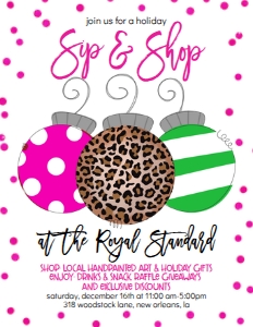 Christmas Ornament Sip and Shop Hot Pink Flyer: Christmas Ornament Sip and Shop Hot Pink Invitation