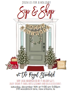 Christmas Door Sip and Shop Poster: Christmas Door Sip and Shop Invitation