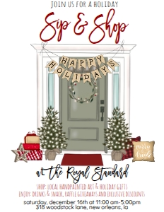 Christmas Door Sip and Shop Flyer: Christmas Door Sip and Shop Invitation