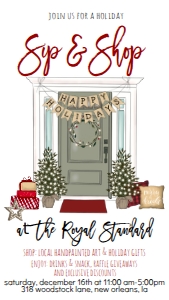 Christmas Door Sip and Shop Text Invite: Christmas Door Sip and Shop Invitation