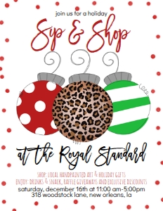 Christmas Ornament Sip and Shop Flyer: Christmas Ornament Sip and Shop