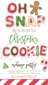 Christmas Cookie Exchange Oh Snap Text Invite: Christmas Cookie Exchange Oh Snap Invitation