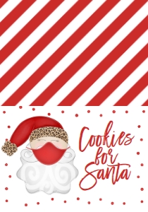 Christmas Party Santa Mask Leopard Food Tent: Christmas Party Santa Mask Invitation Leopard