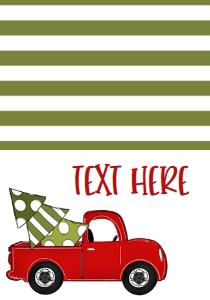Christmas Party Red Truck Dot Tree Food Tent: Christmas Party Red Truck Dot Tree Invitation