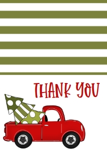 Christmas Party Red Truck Dot Tree Thank You: Christmas Party Red Truck Dot Tree Invitation