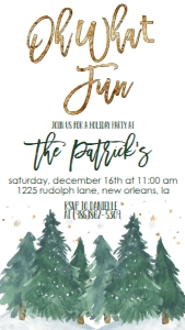 Christmas Party 3 Tree Oh What Fun Text Invite: Christmas Party 3 Tree Oh What Fun Invite