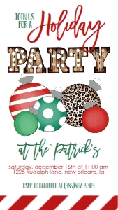 Christmas Party Multi Ornament RG Marquee Text Invite: Christmas Party Multi Ornament RG Marquee Invitation