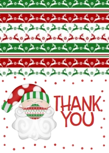 Christmas Party Santa Ugly Mask Invitation Green Thank You: Christmas Party Santa Ugly Mask Invitation Green