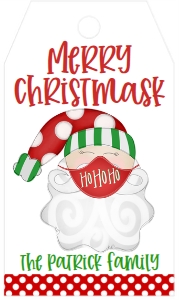 Christmas Mask Party Santa 7x5 Favor Tag: HoHoHoly **** Christmas Party