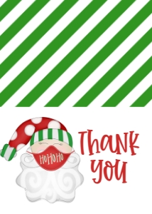 Christmas Mask Party Santa 7x5 Thank You: Christmas Santa Mask Lunch 7x5