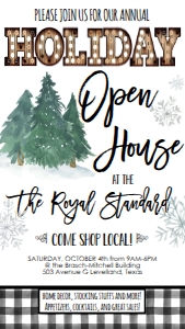 Holiday Open House Rustic Trees Text Invite: Holiday Open House Rustic Trees 8.5x11
