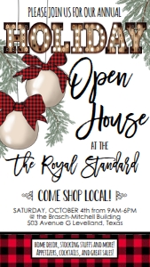 Holiday Open House Rustic Red Ornament Text Invite: Holiday Open House Rustic Red Ornament 5x7