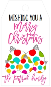 Christmas Party Multi Ornament Exchange Bright Favor Tag: Christmas Party Multi Ornament Exchange Bright